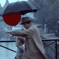 Second Man With Umbrella, Pointing