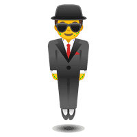 Man in Business Suit Levitating