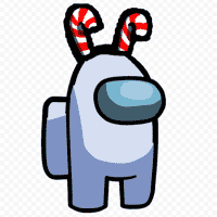 White Crewmate (Candy Cane Hat)