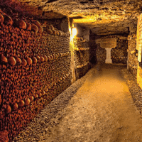 The Catacombs of Paris (Les Catacombes), France