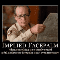 Implied Facepalm aka Tommy Lee Jones with a Newspaper