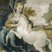 A virgin with a Unicorn