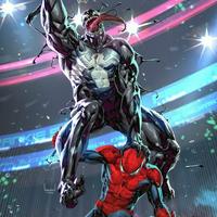 Venom dunking on spider man